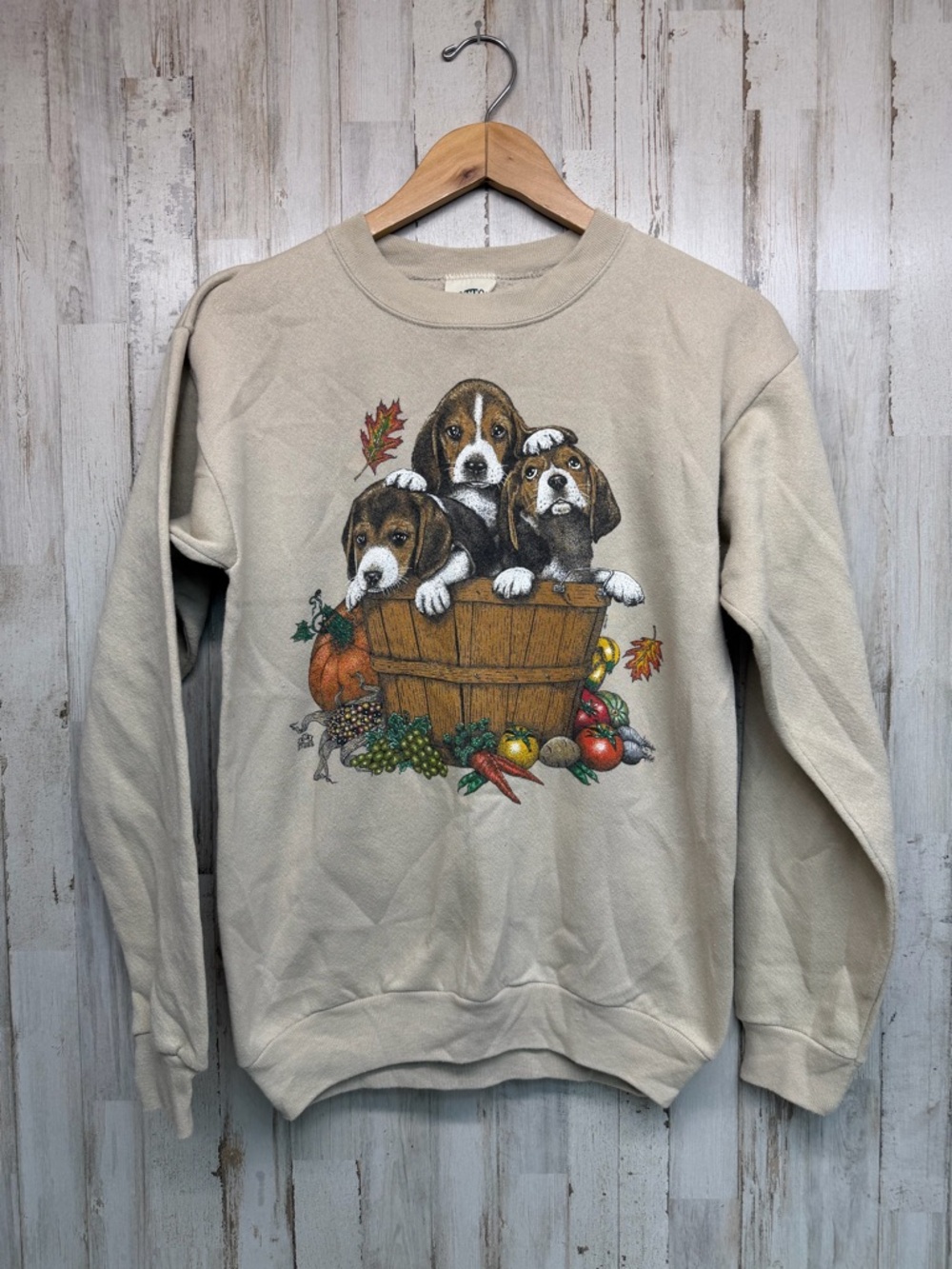 Vintage 90s Sweatshirt Puppies Sweatshirt Cotton Grove Beagle Size S Made in USA